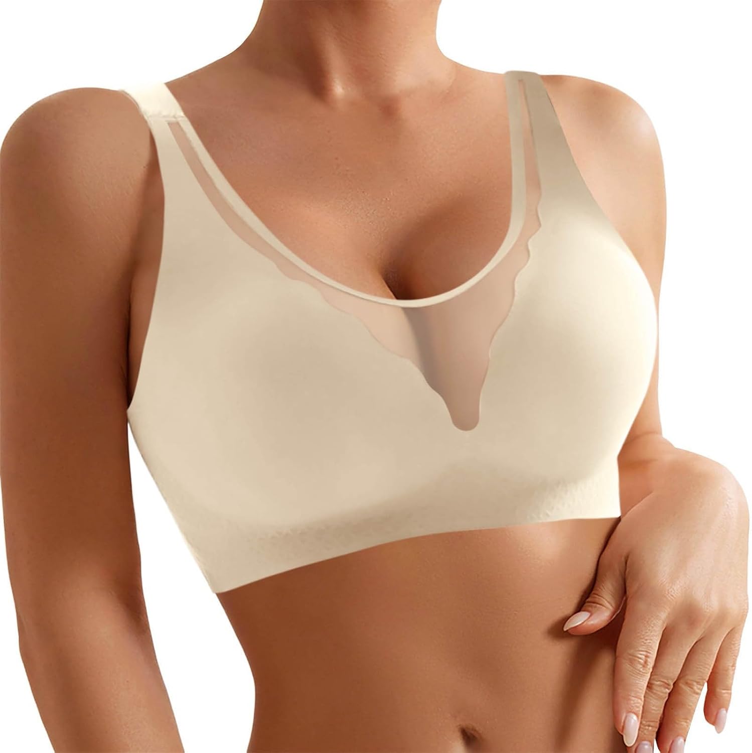 sous-Vêtements Grande Taille sans Coutures pour Femme, en Respirante, Amincissant pour Poitrine Généreuse, Effet Push-Up, Soutien-Gorge Souple