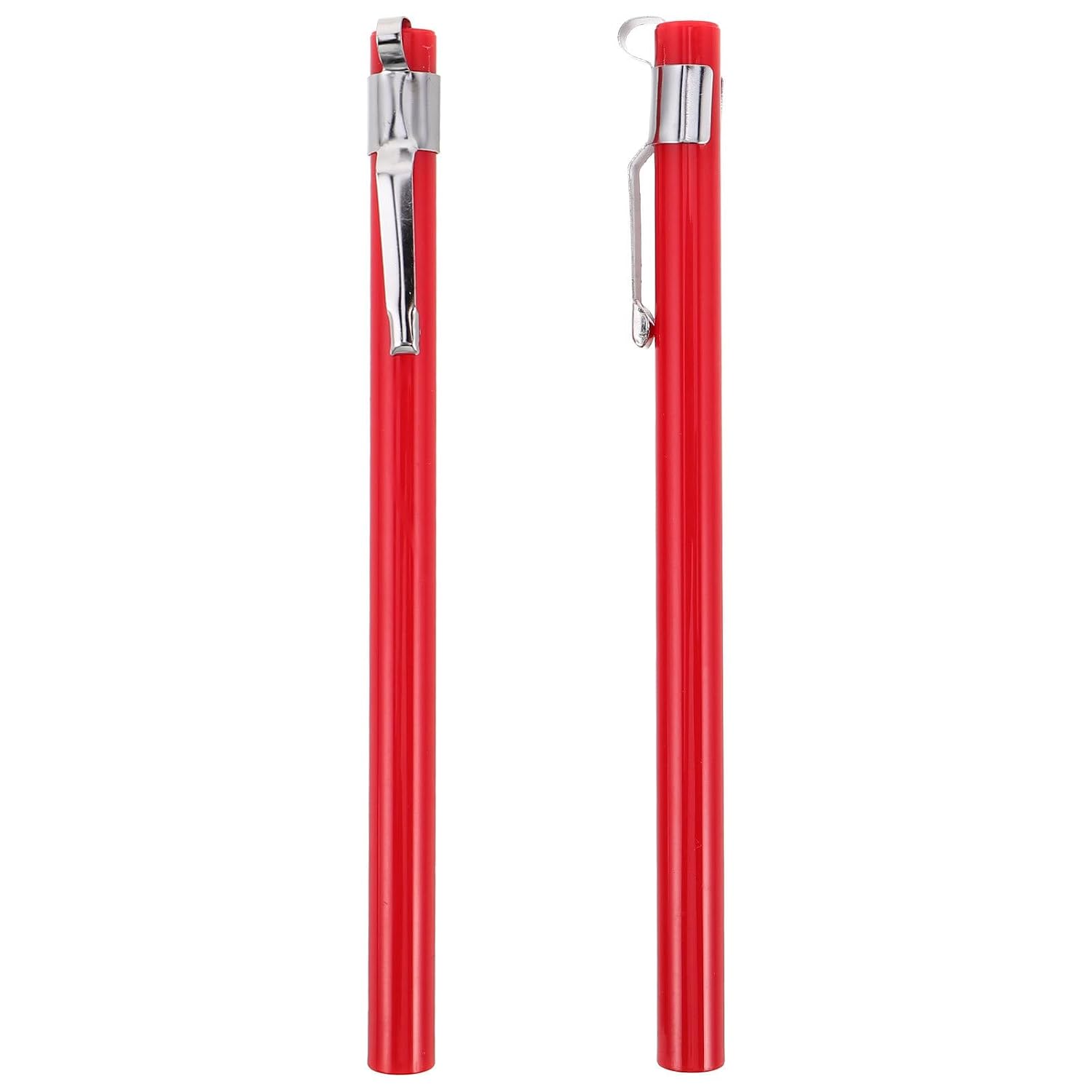 PRETYZOOM Porte-sonde de Thermomètre Cuisine et Barbecue, Housses de Protection en Plastique et Acier Inoxydable, Design Portable Compact avec Clip Métallique, Lot de 2 Pièces Rouge