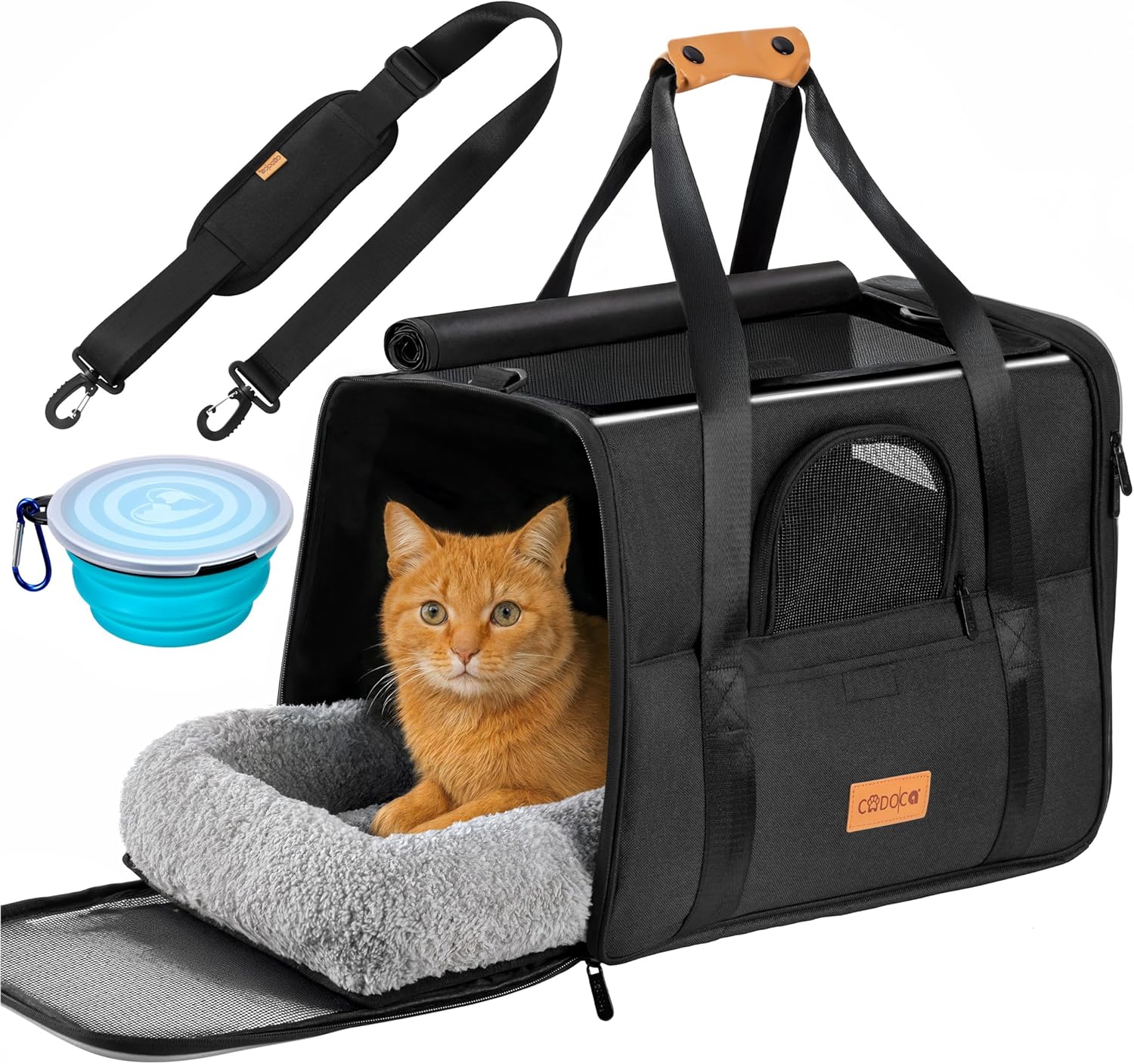 CADOCA Sac de Transport pour Chat, Petit Chien ou Chiot - Bleu
