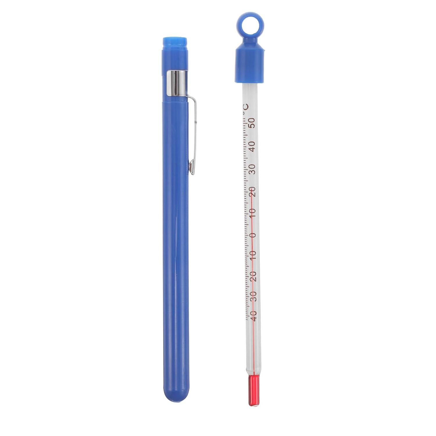 BESTonZON Thermomètre à Vin en Verre Bleu Cuisine, Outil Précis de Mesure Température des Liquides, Brassage Maison Contrôle Température