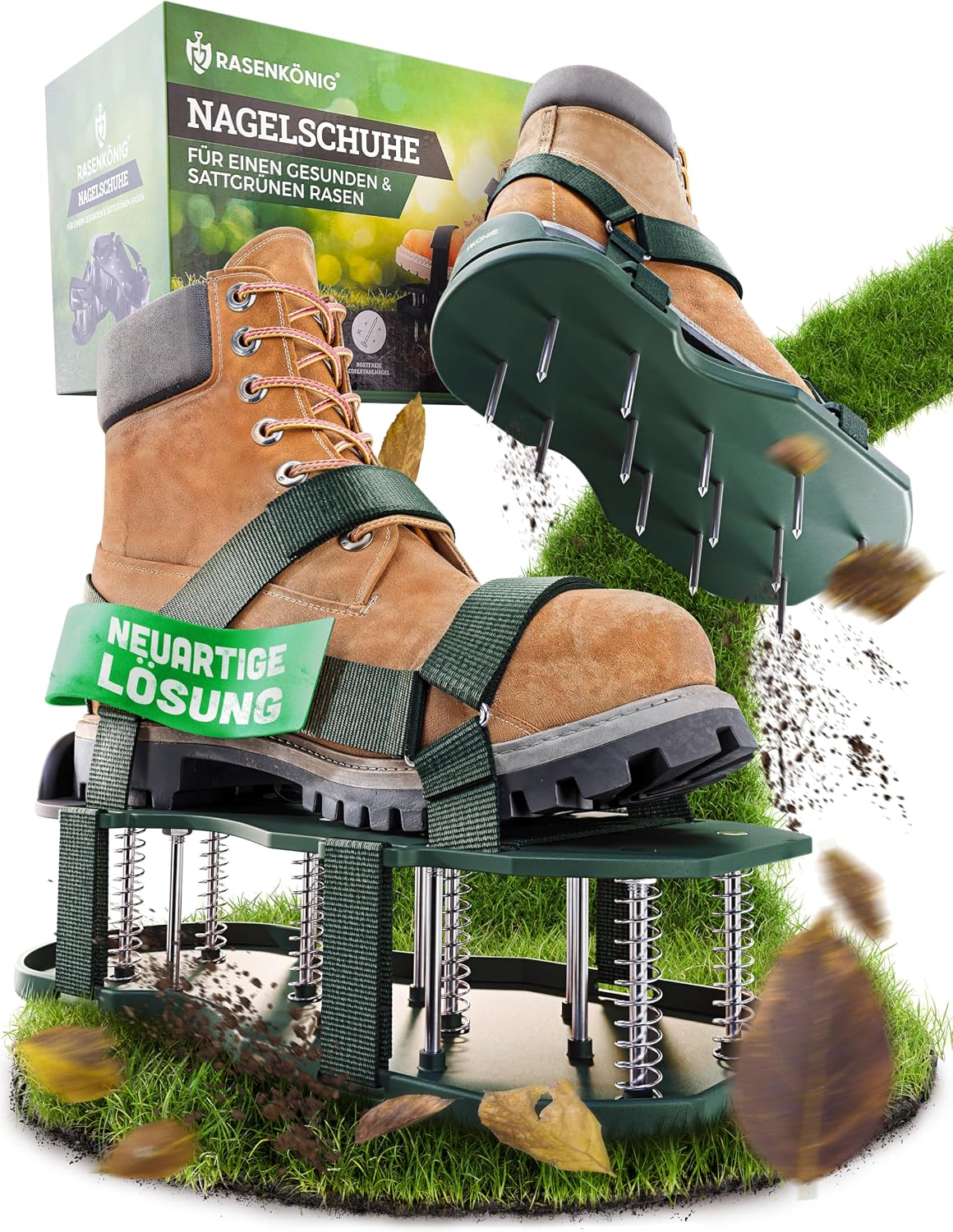Chaussures à ongles Pro | Chaussures aératrices de pelouse + chaussures à chape | Aérateur de pelouse et aérateur de pelouse pour aérer la pelouse | Chaussures de gazon de qualité