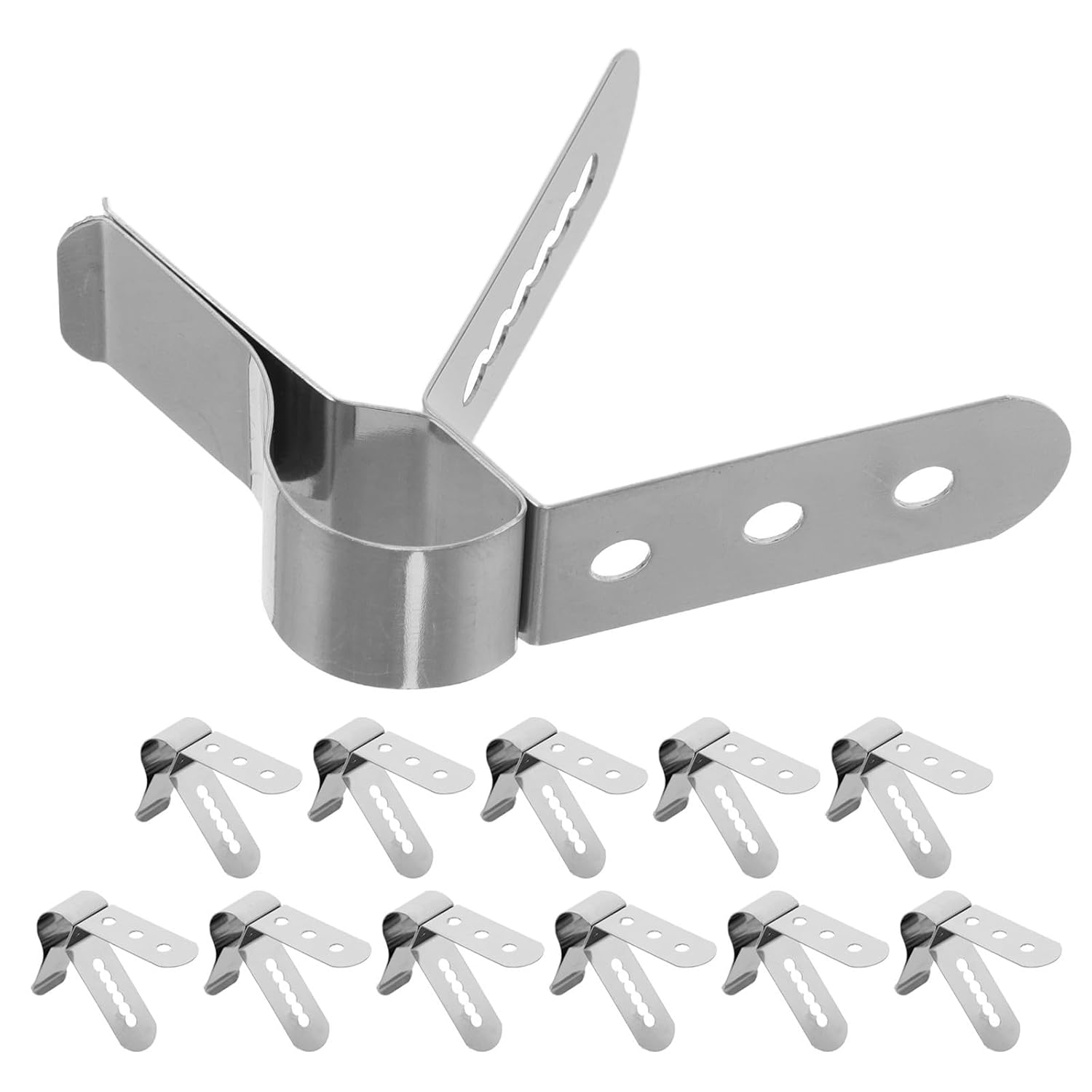 Artibetter 12 Pièces de Clips pour Thermomètre Cuisine en Acier Inoxydable Argenté, Fixation Stable et Placement Précis Sonde, Compatibles Barbecue et Four