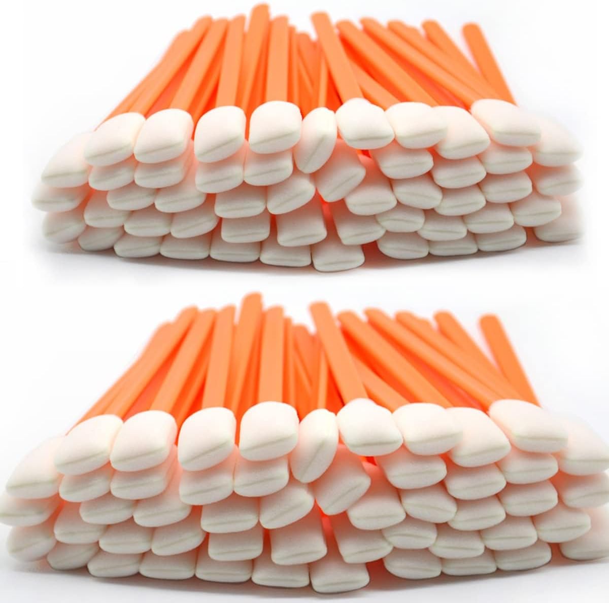Lot de 100 bâtonnets de nettoyage carrés rectangulaires en mousse pour imprimante à jet d'encre au format solvant, équipement optique Roland (orange)
