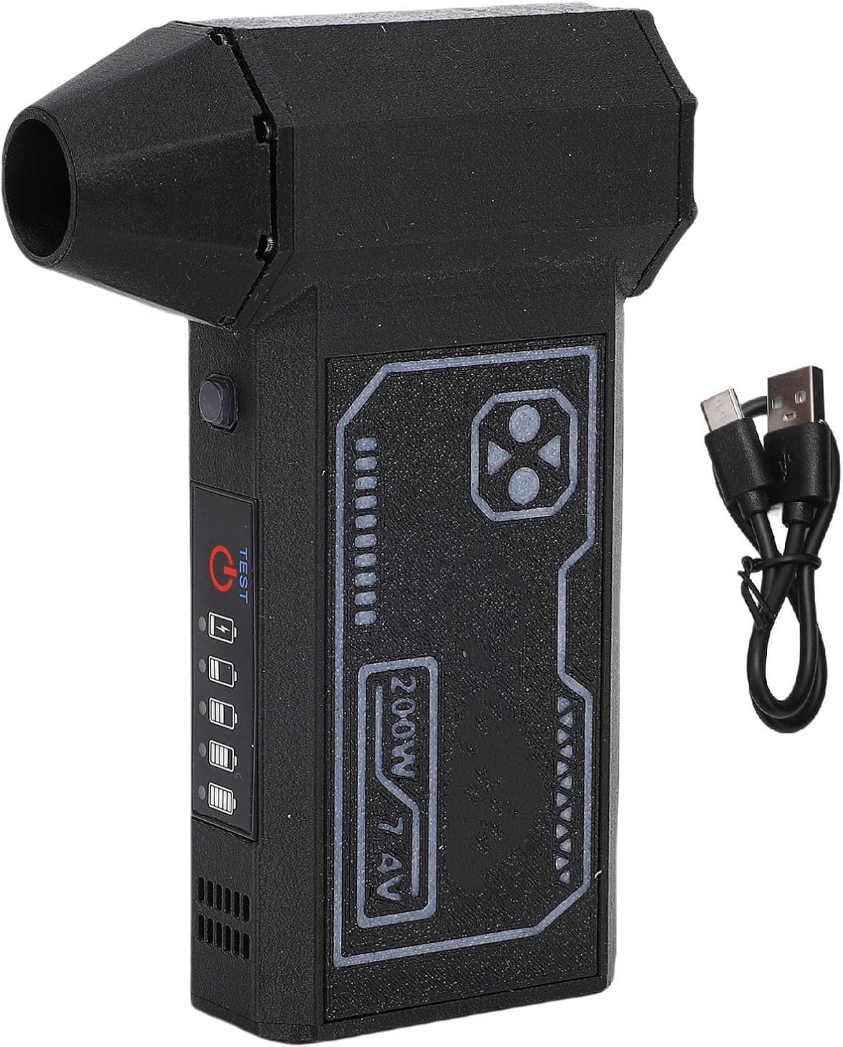 Jeffergarden Plumeau à Air comprimé 130 000 Tr/min, Ventilateur Puissant, 3 Vitesses Réglables, Mini sans Balais avec Souffleur de Poussière à Charge Rapide pour Clavier D'ordinateur, Maison,