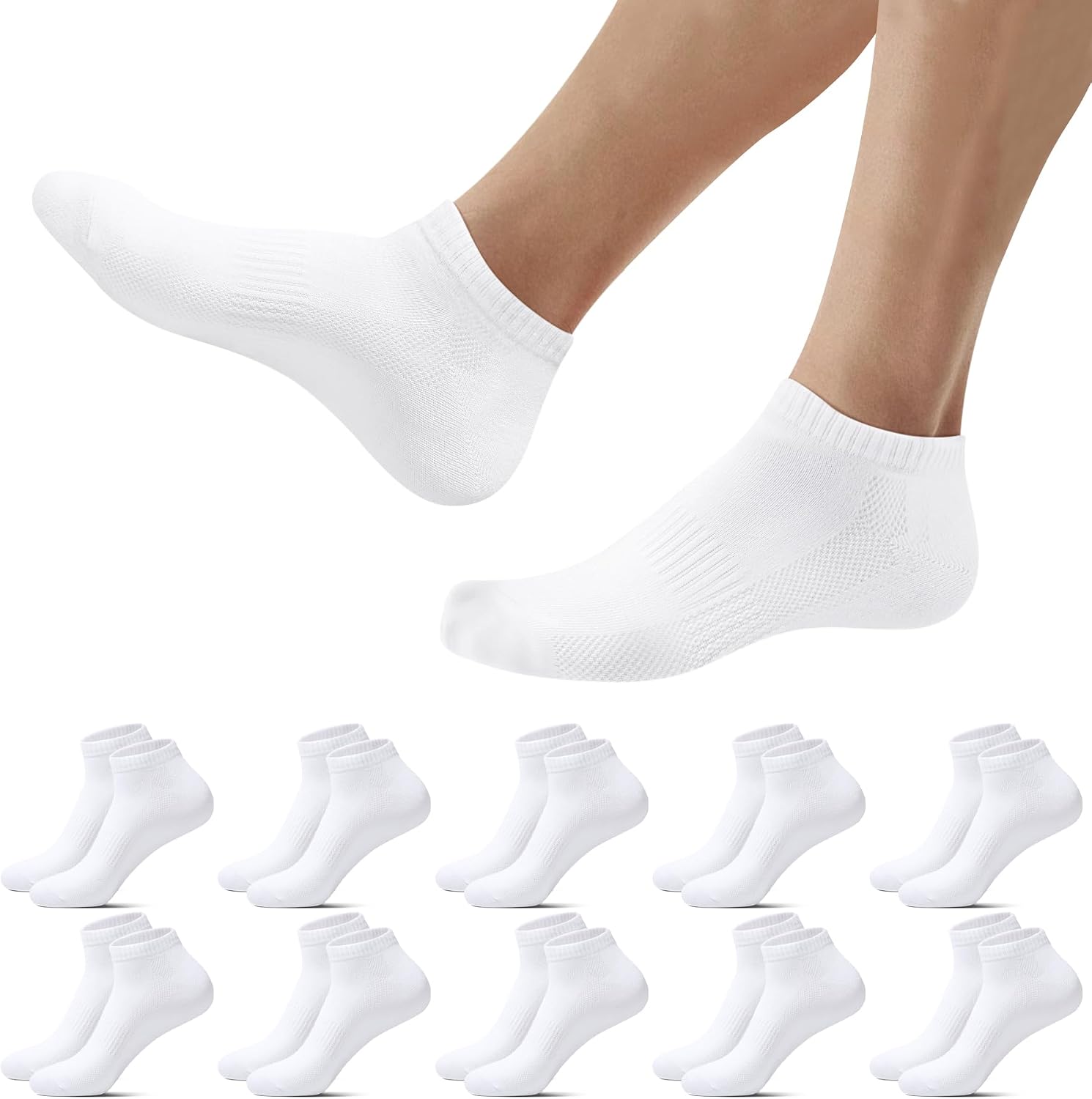 Falechay 10 Paires Chaussette Hommes Socquettes Femme Basses Sport Courtes