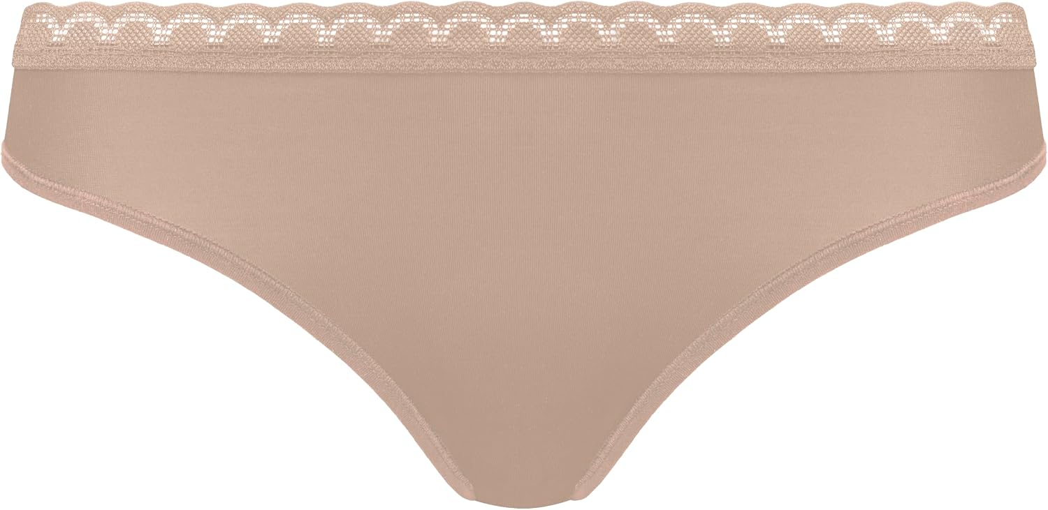 DIM Femme - Tanga Daily Micro x1 | Invisible sous Les vêtements | Microfibre Ultra Douce | Détail Dentelle | Confort Quotidien | Finitions Plates