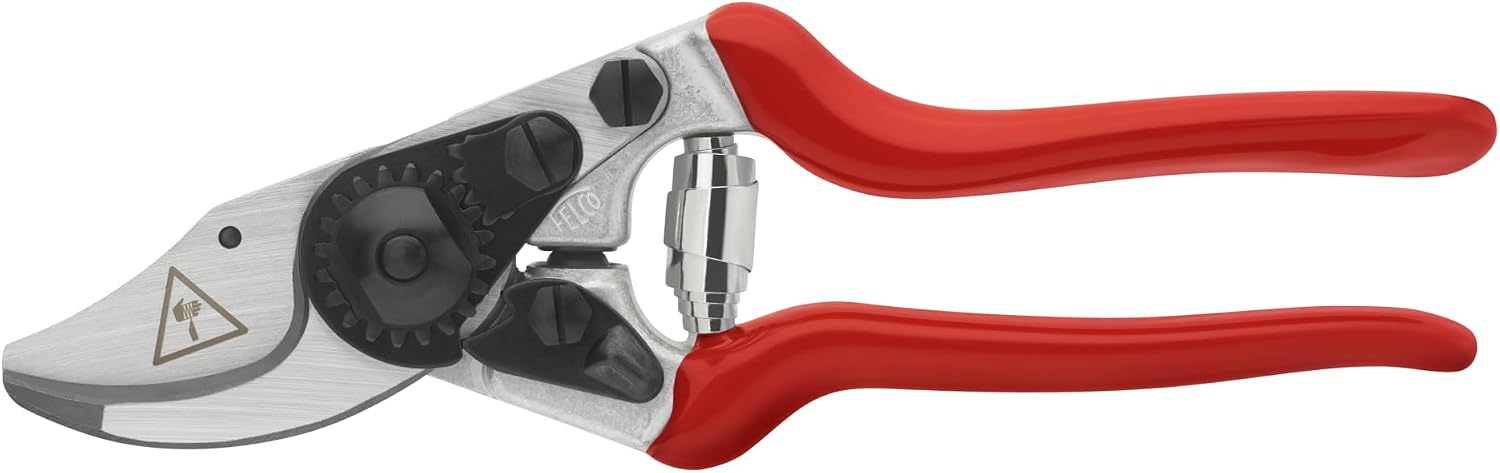 FELCO 14 sécateurs de jardin pour enfants à partir de 8 ans ergonomiques avec double cliquet - Lame ronde en acier trempé - Poignée en aluminium confortable et sûr pour apprendre à couper - Qualité
