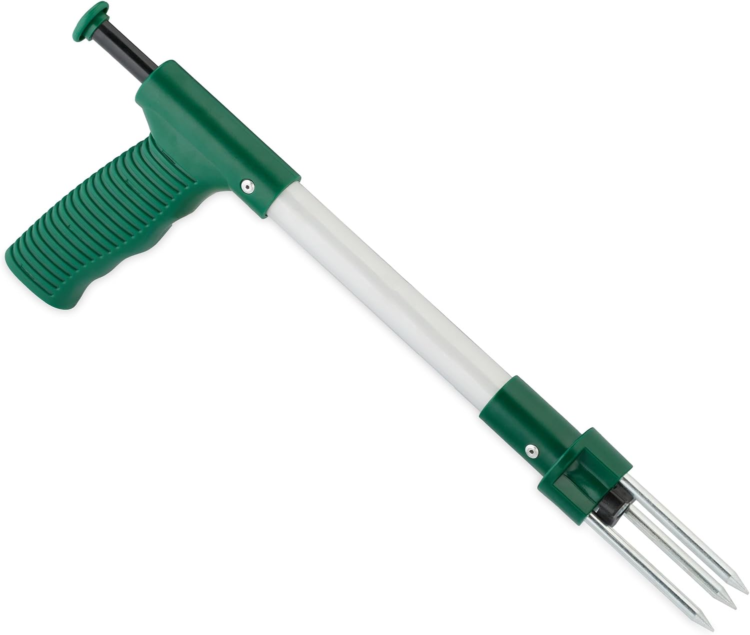 Relaxdays Désherbeur, arracher Les Mauvaises Herbes, mécanisme d’éjection, Longueur : 37 cm, extracteur, Vert - argenté