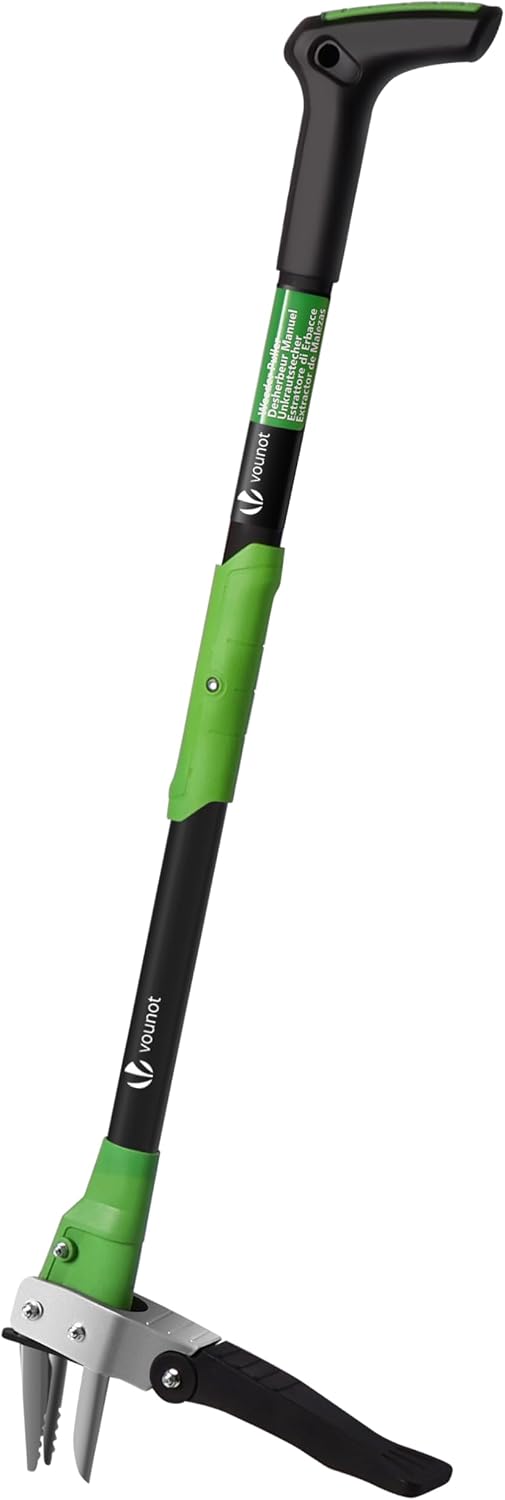 vounot® Désherbeur Manuel Longueur 100cm en Acier Inoxydable Extracteur de Mauvaises Herbes Outil de Désherbage Solide Longue Manche Idéal pour Jardin Pelouse