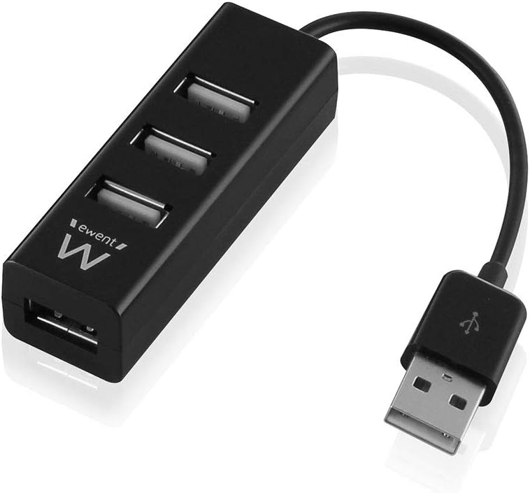 Ewent EW1144 Hub USB A, Hub de données Ultra-Mince à 4 Ports, Hub avec 3 Ports USB A 2.0, 1 Port USB A 3.2, Hub de Type A Mince pour Macbook,Laptop,PS5/PS4 et Mac OS,Windows,Android Systems,Aluminium