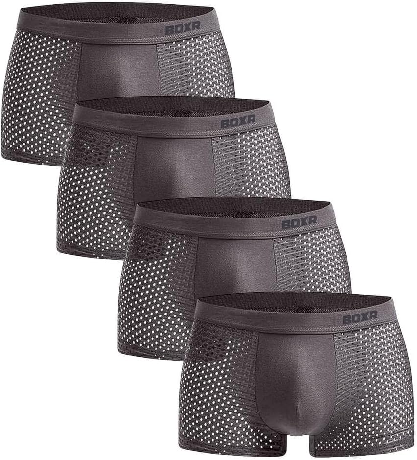 BOXR Underwear Boxers en Bambou - Lot de 4 - Doux comme de la Soie et Respirants (S-3XL)