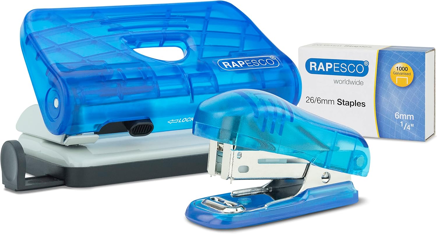 Rapesco 1719 Bug Agrafeuse, 810-P Perforatrice et 2000 Agrafes 26 / 6 mm