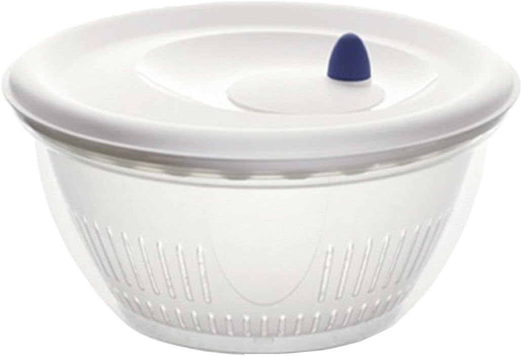 Emsa Turboline Essoreuse à salade 4,5 L, Bol en inox pour un service stylé, Fentes de drainage intégrées, Bouton turbo pour un essorage express, Base antiadhérente, Compatible lave-vaisselle 513441