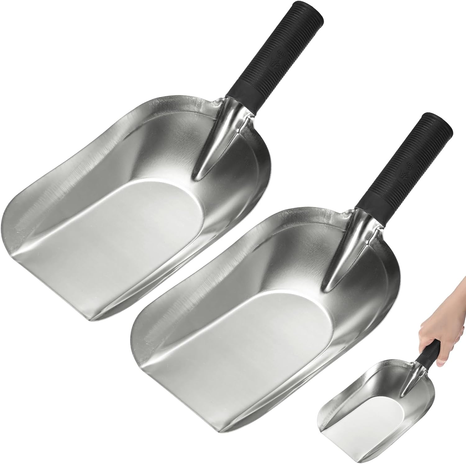 M METERXITY 2-Pack Pelle De Jardin Pelle À Main, 30cm/11.8 Pouce Outils De Jardinage en Acier Inoxydable pour Creuser, Transplanter, Aérer Le Sol Et Planter, Manche Ergonomique