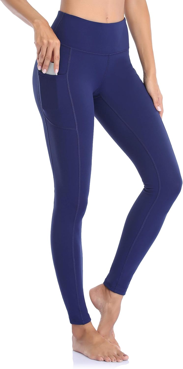 Legging de Sport Femme Pantalon de Yoga avec Poches Yoga Fitness Gym Jogging Taille Haute Leggings pour Femmes P107