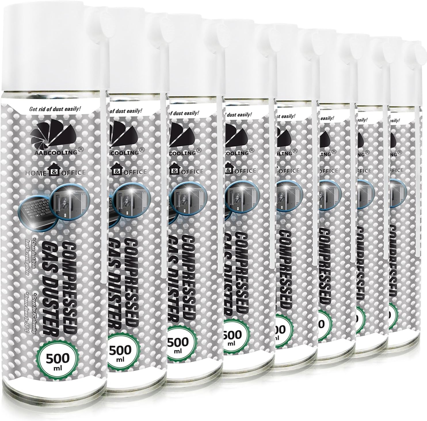 Fournitures de bureau 8x 500ml AABCOOLING Home&Office Bombe a Air Comprimé Gas Duster K2 Computer Cleaner, Nettoyage de l'équipement de bureau, Préparation en Spray de Air Comprimé