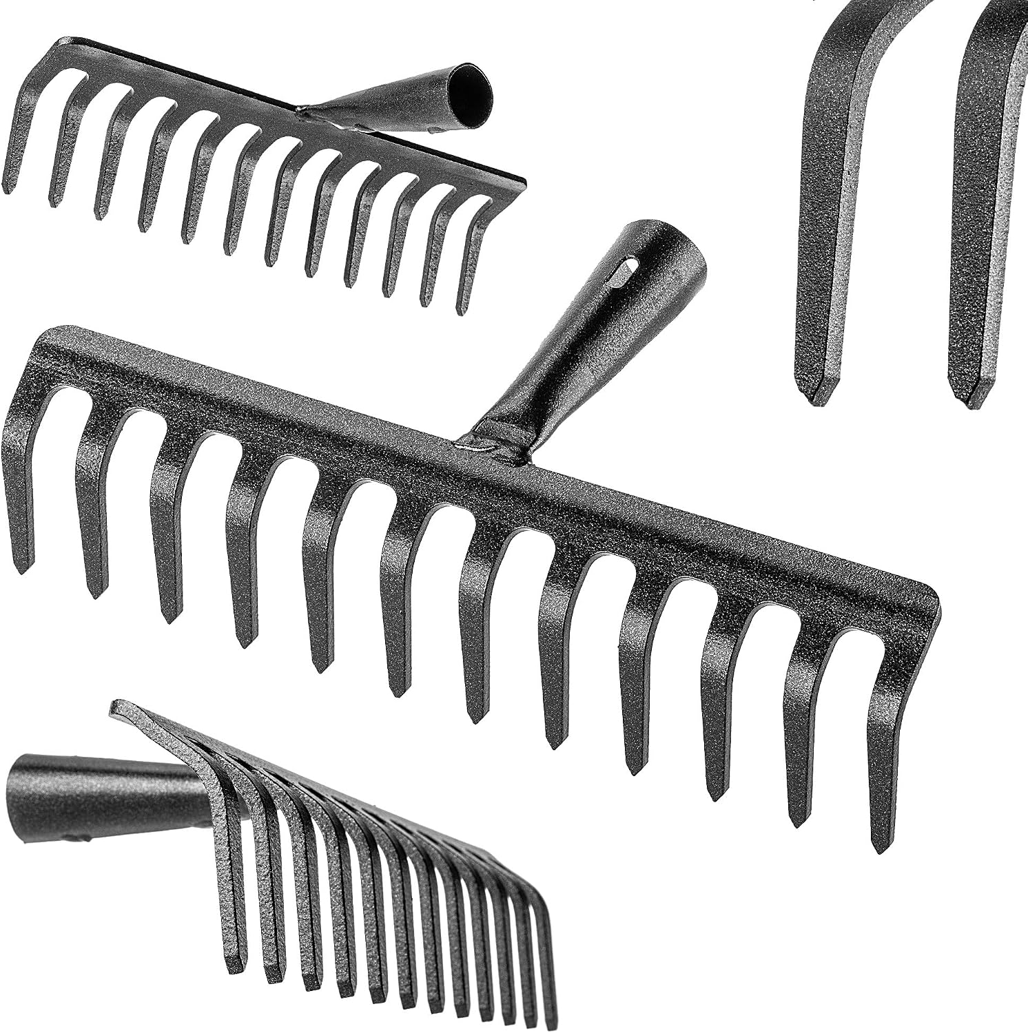 KADAX Râteau de Jardin sans Manche Râteau de Jardin en Acier Râteau à Gazon pour Entretien de Jardin,Râteau à Gazon Robuste Râteau pour Râteau pour Pelouse,Outil de Jardin (Rectangulaire 18 Dents)