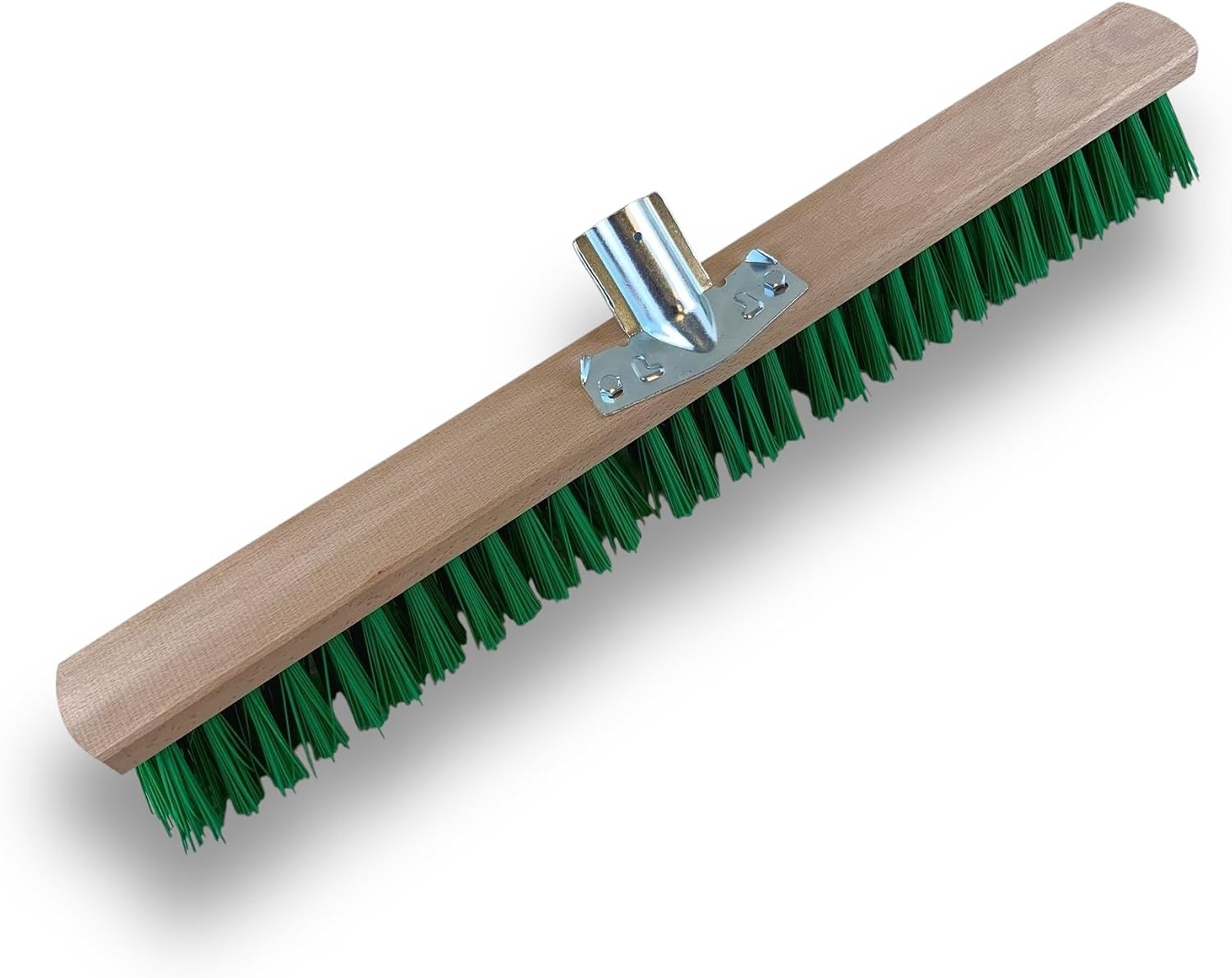 Kibros Balai de Jardinage 60 cm Fibre PVC Verte Manche Bois 1,40 m