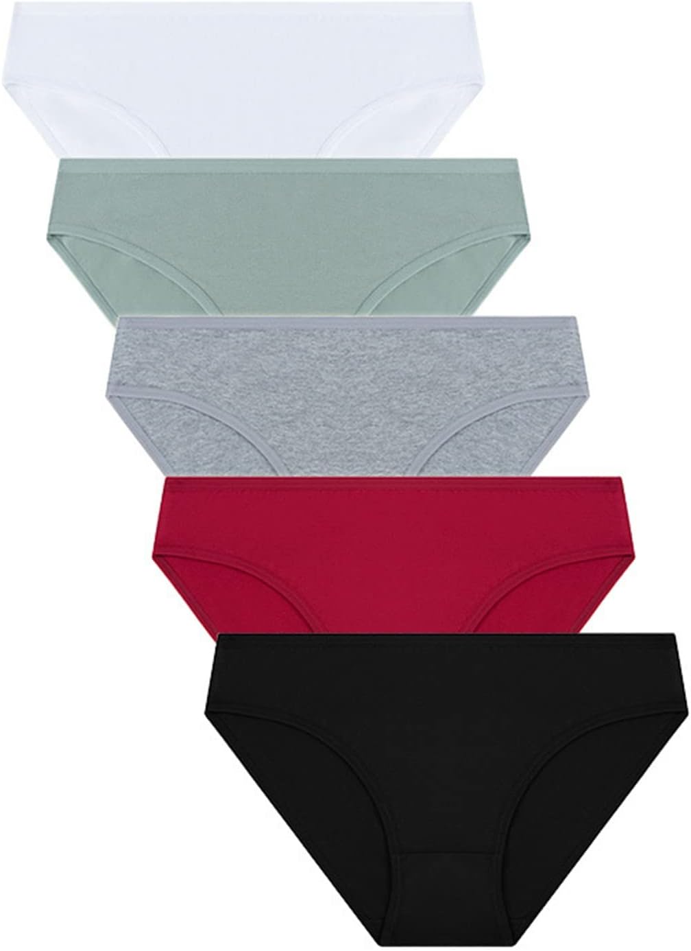 Lot de 5 sous-vêtements de Sport décontractés Taille Basse pour Femmes de Couleurs mélangées Slip sans Couture Taille Haute Boxer Dim Femme 38