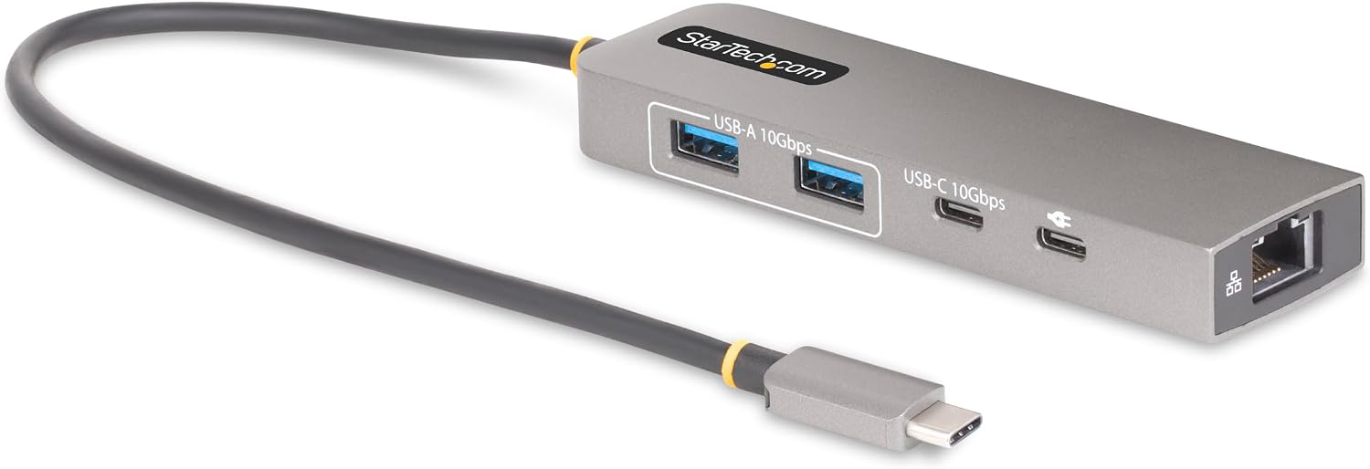 StarTech Hub USB-C 3 Ports, 10Gbps, 2,5GbE, PD 100W Pass-Through, 30cm