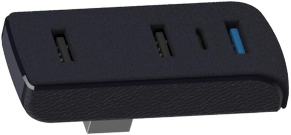 Hub USB 4 Ports | 3 Ports USB et Un Port Type-C | Adaptateur Répartiteur Splitter USB pour Boîte à Gants pour Tesla Model 3 (2024-2025) / Y (2021-2025)