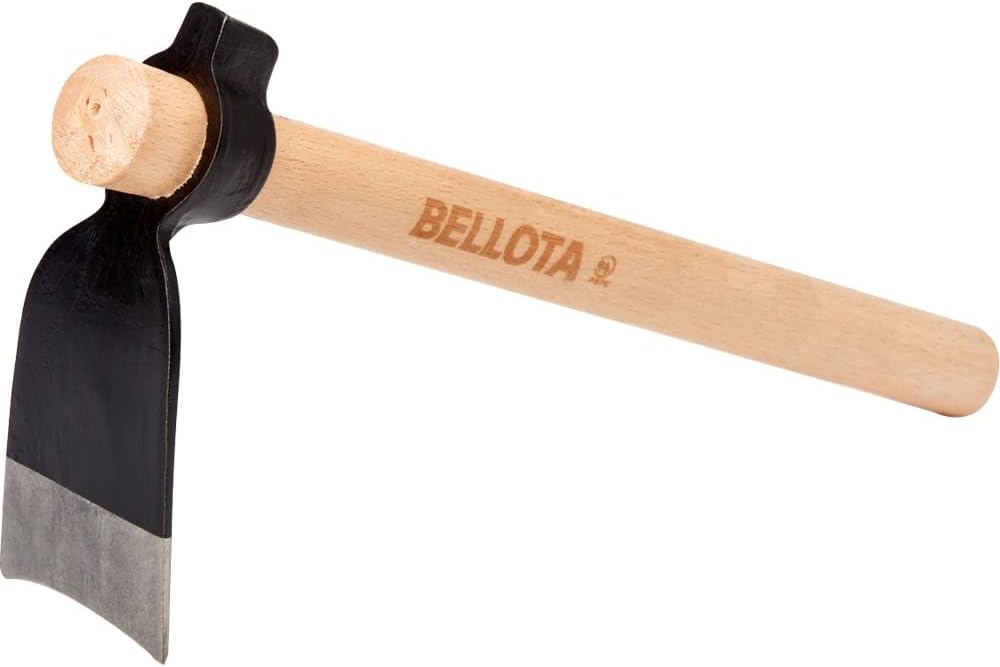 Bellota HOE2420W335P - Petite houe pour la créer de plates-bandes et les zones rocailleuses - Avec manche en bois - Système anti-rotation - Fonction marteau