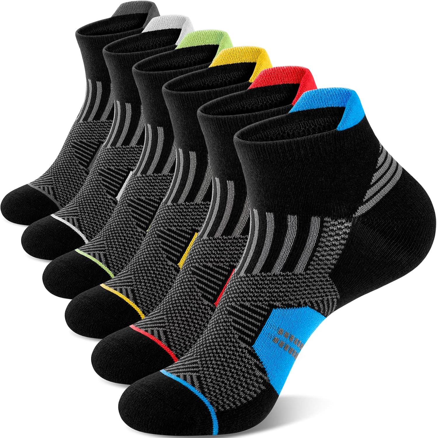Niofind Chaussettes Homme, Chaussettes Basses Courte Homme Femme, Lot de 6/12 Paires Soquettes Homme Sport, chaussettes coton Respirant et Anti-transpiration pour Running, Travail, Randonnées