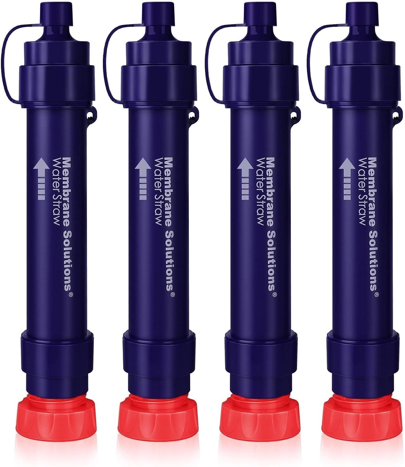 Membrane Solutions Paille Filtrante Survie WS02, Amovible 4-étapes 0,1-micron filtre à eau camping 5.000L, Equipement de survie pour la randonnée voyages et d'urgence, 1 Pack