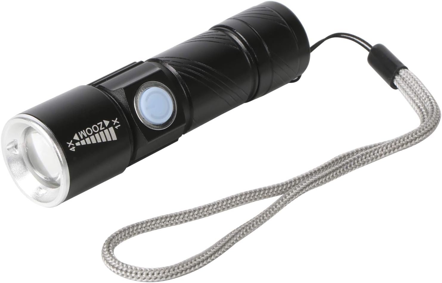 TRIXES Lampe Torche LED USB – Zoom 3 Modes Aluminium
