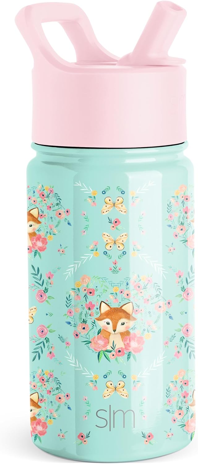 Simple Modern Bouteille d'Eau pour Enfants avec Paille | Gobelet Thermique en Acier Inoxydable Isolé Réutilisable pour Garçons et Filles | Summit Collection | 415ml | Under the Sea