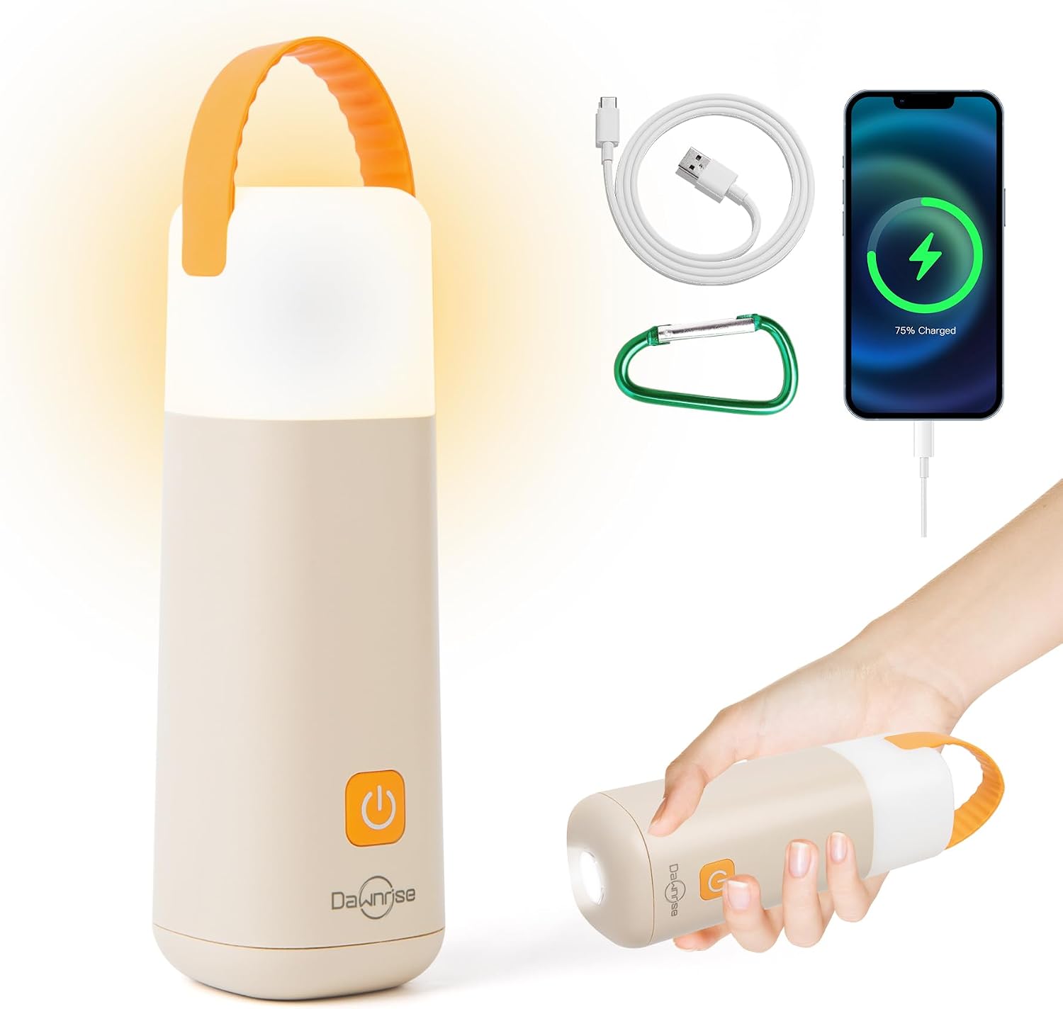 Lanterne de camping LED Dawnrise, batterie rechargeable 3200 mAh, autonomie jusqu'à 350 heures, lampe de tente 430 lm, 4 modes avec lumière rouge, lampe torche d'urgence portable pour panne de