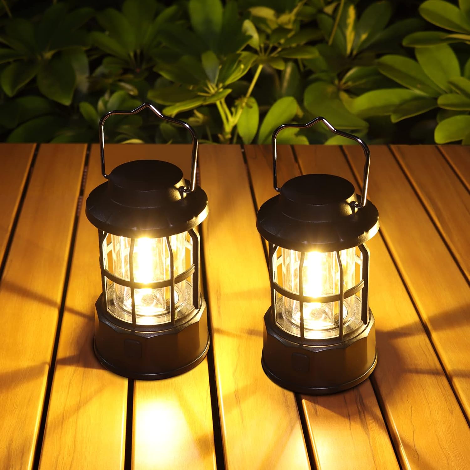 Lampe Camping Battant la Batterie, Lot de 2 de Lanterne Camping Lightmness Dimmable, Portable Lampe de Camping Imperméables IPX4, pour le Camping, les Pannes D'énergie, L'urgence