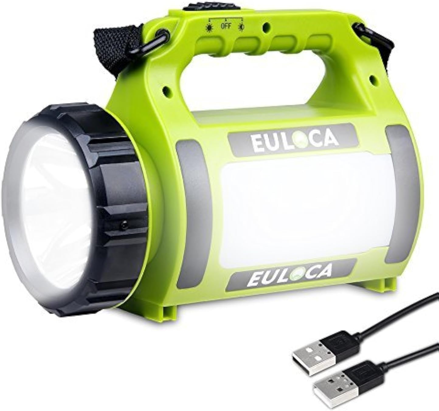 Lanterne LED Rechargeable, Dimmable, Lampe Torche pour Eclairage Extéieur, IPX4 Étanche, Spot pour Randonnée,Camping, Bivouac, Maison, Bricolage, avec Câble USB
