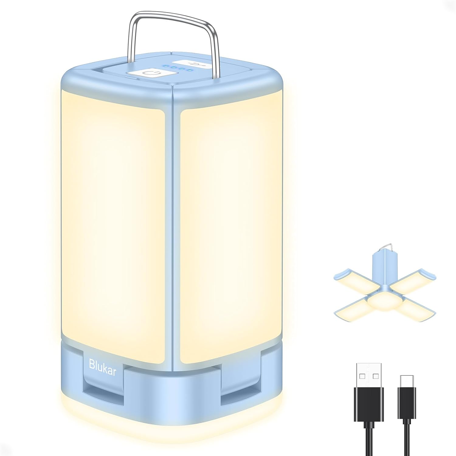 Blukar 116LED Lampe Camping Rechargeable,2000L Lanterne Camping Accessoires