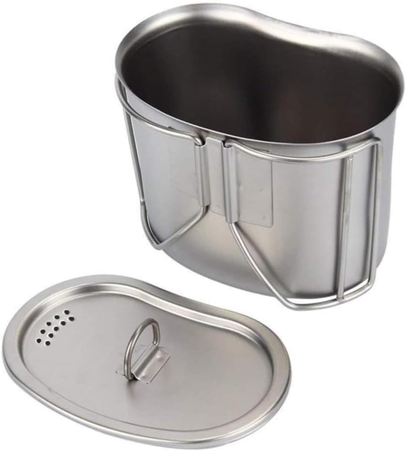 DAYOLY Portable Bouteille d'eau de Camping Acier Inoxydable De Plein air Bouilloire Cantine Gourde d'eau avec Couvercle pour la randonnée Sportive Camping Voyage