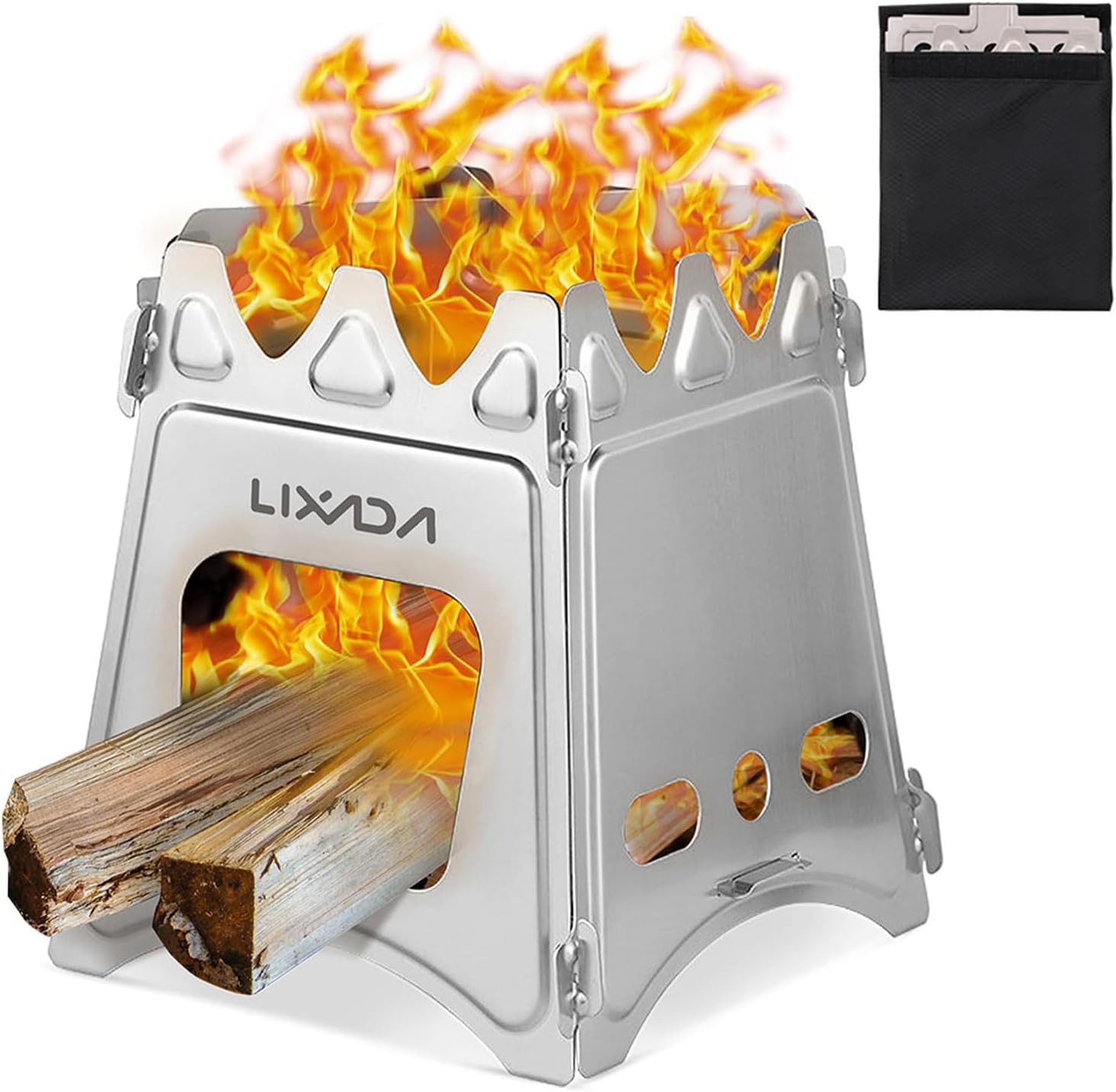Lixada Réchaud à alcool portable pour le camping, la cuisine en plein air et la randonnée (poids léger) (S) - 16 9,8 / 12,5 cm Poêle En Acier Inoxydable