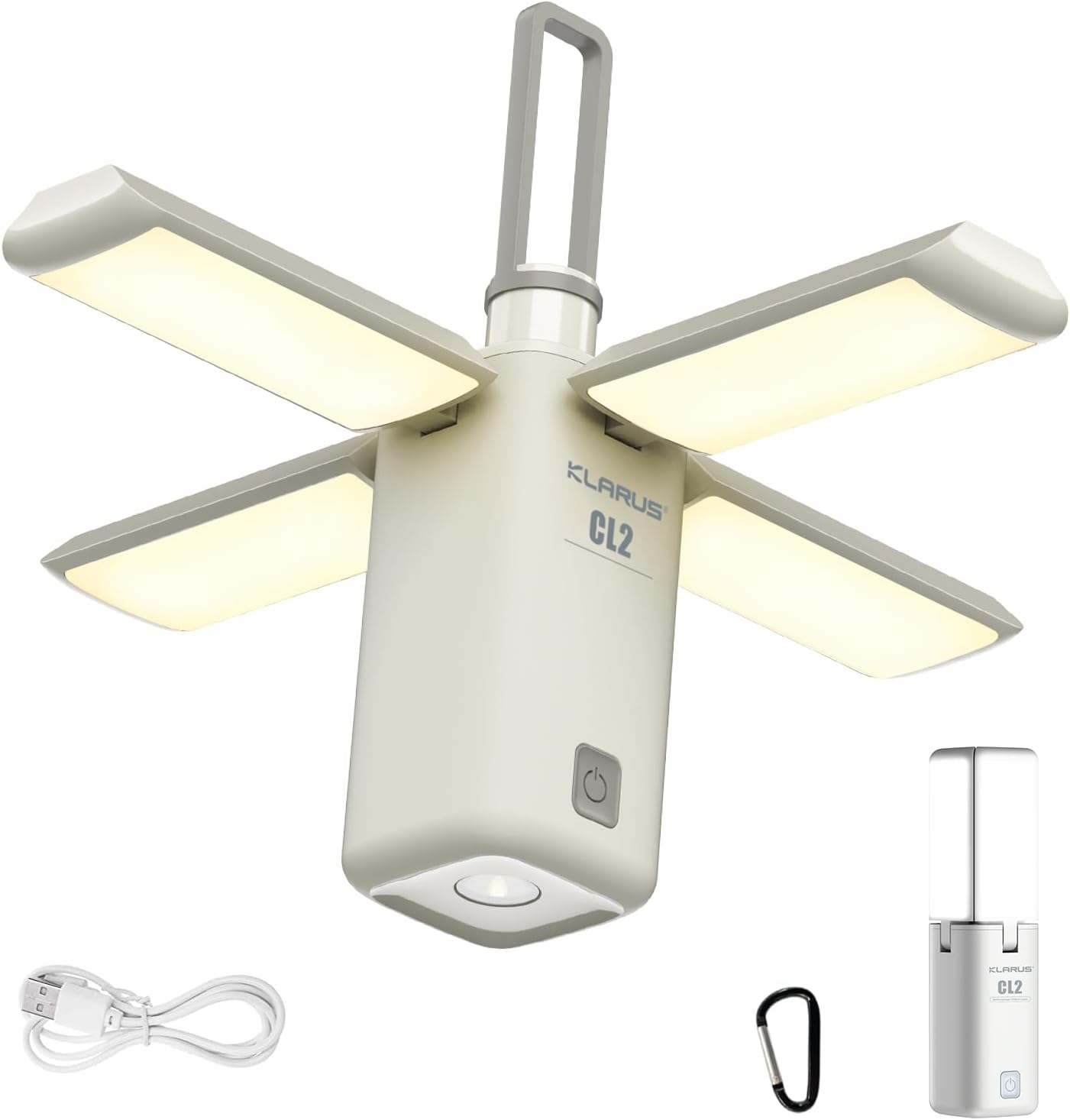 KLARUS CL2 Lampe Camping Multifonctionnelle, 10000 mAh rechargeable Lanterne Camping déformable, 750 lumens ,8 modes d'éclairage, lanterne LED étanche IPX5 pour tentes, pêche, randonnée d'urgence