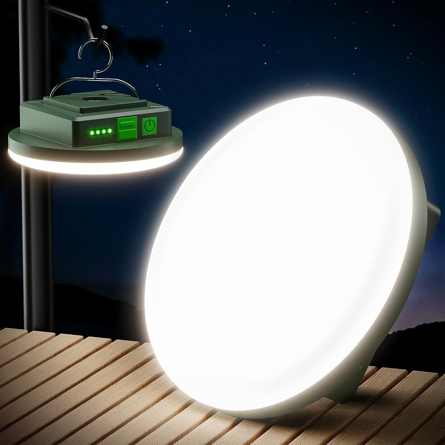 Eventek Lampe Camping 12000mAh, 4000LM Ultraclair Lampe Camping Rechargeable Exterieur avec 4 Modes & Magnetic, IPX5 Étanche Lanterne Camping pour Tentes, Pannes de Courant, Randonnée, Urgences