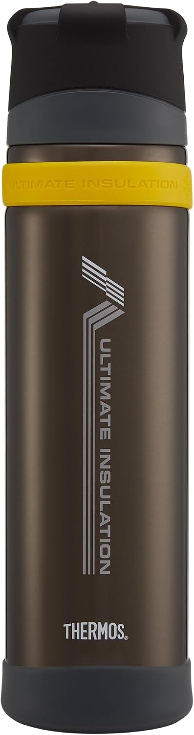 Thermos Bouteille isotherme réutilisable en acier inoxydable pour boissons chaudes ou froides, bouteille d'eau scellée sous vide avec couvercle anti-fuite, 900 ml, noir mat