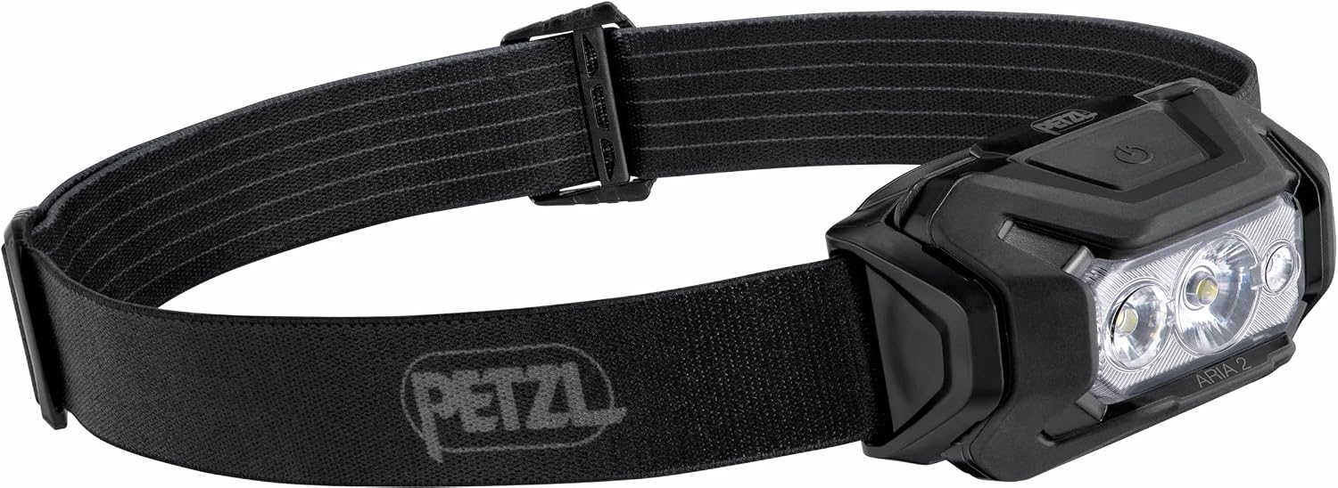 PETZL - Lampe frontale ARIA 2 RGB - 450 lumens, Camouflage, Livrée avec trois piles AAA/LR03