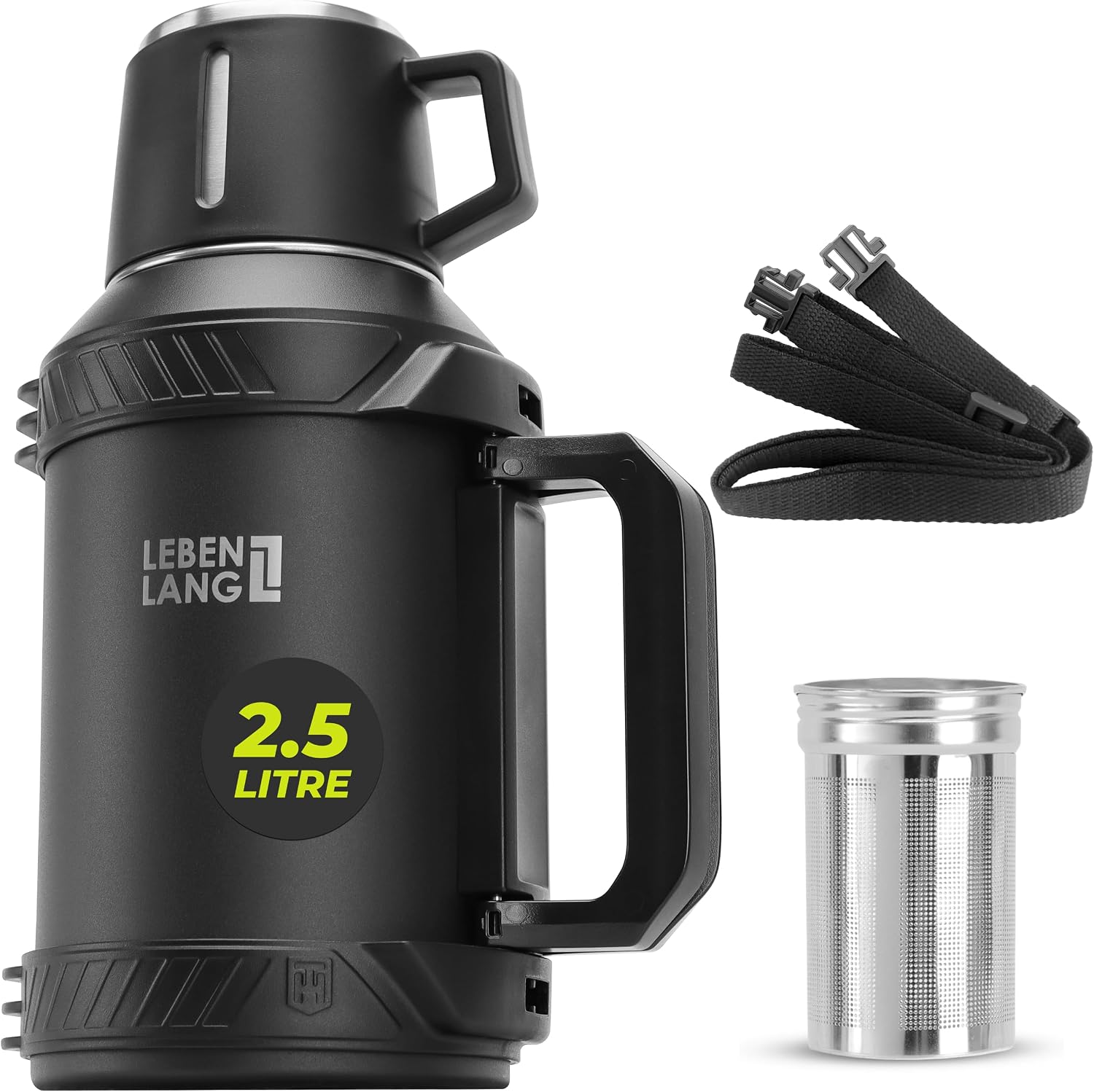 LEBENLANG thermos café 1,5 litre - 24h au chaud & Incl. gobelet