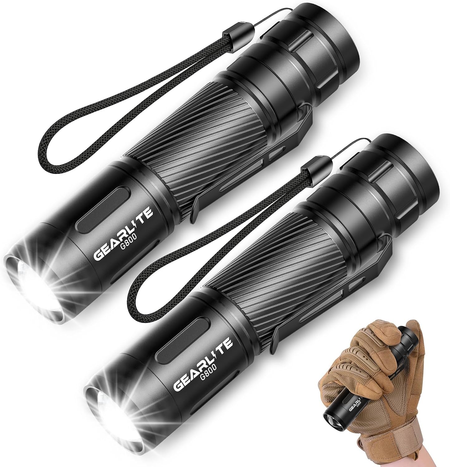 GEARLITE Torches LED super lumineuses, 2000LM LED lampe torche rechargeable