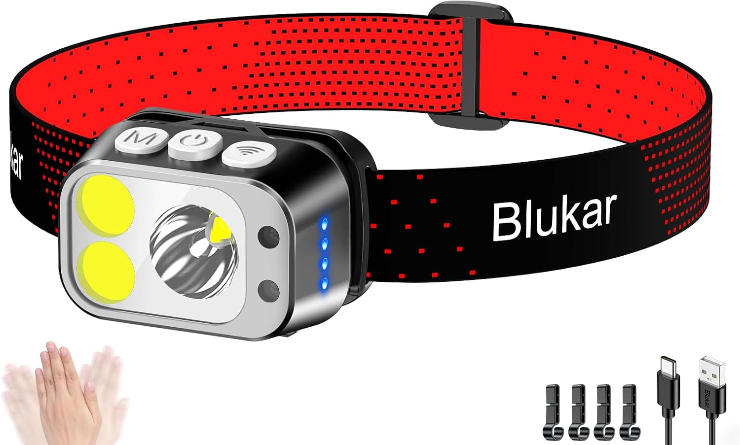 Blukar 2026 Gen.2 Lampe Frontale LED Rechargeable Super Lumineux-10 Modes