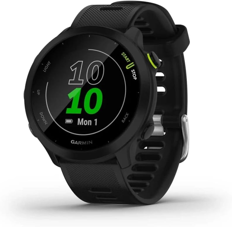 Garmin Forerunner 55, Montre GPS connectée de Running, Noir, Boîtier 42mm