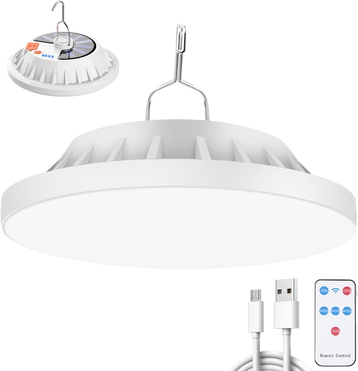 Lampe Solaire Camping Rechargeable 5 Modes avec Télécommande