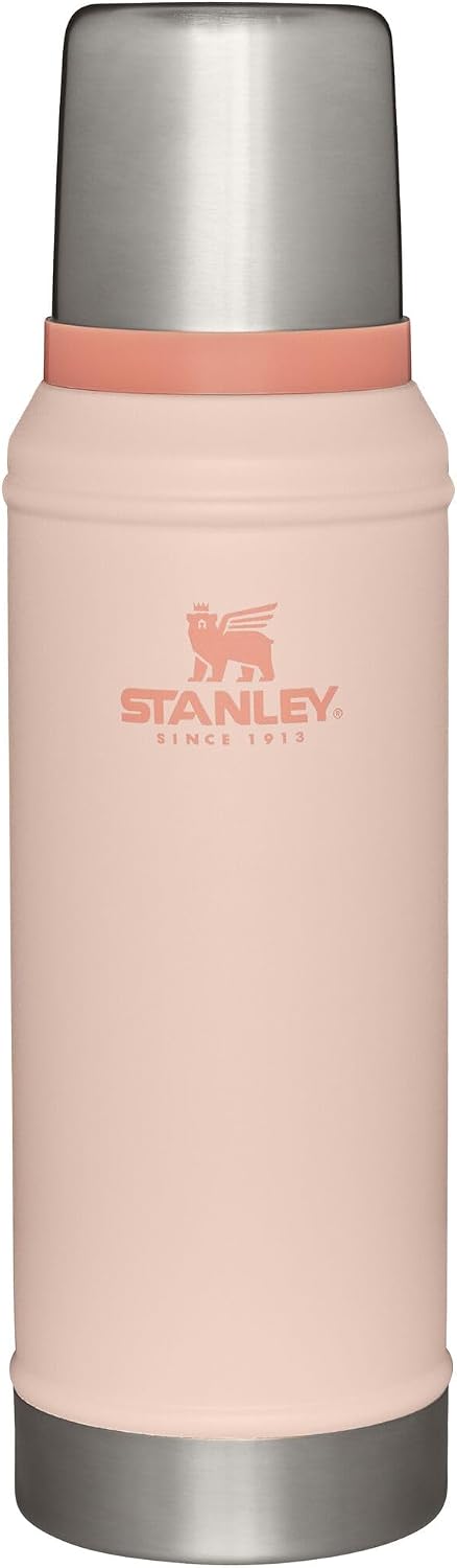 Stanley Bouteille isotherme classique en acier inoxydable 18/8 à large goulot – Calcaire – Sans BPA – Pour boissons froides et chaudes – 0,9 l