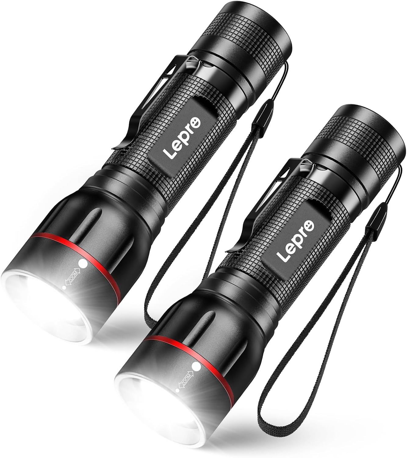 Lepro Lampe Torche 300lm Zoomable 5 Modes D’éclairage, Lot de 2