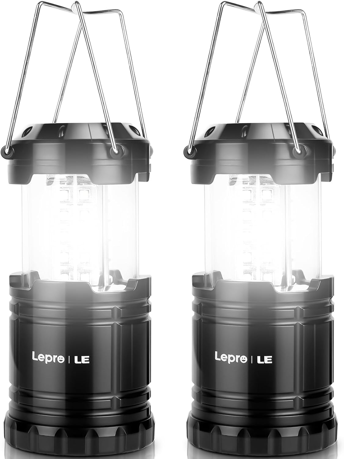 Lepro Lot de 4 Lanterne Camping LED à Piles 190 lm IPX4