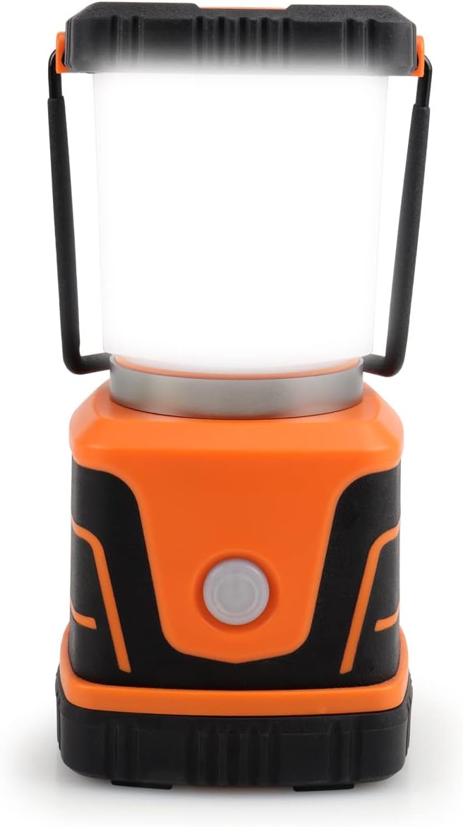 DA LIGHT Lampe de camping LED 1500 lumens 4 modes d'éclairage, Lampe de recherche à intensité variable, Alimentation par batterie, Convient pour Marche de nuit, Tentes, Coupure de courant