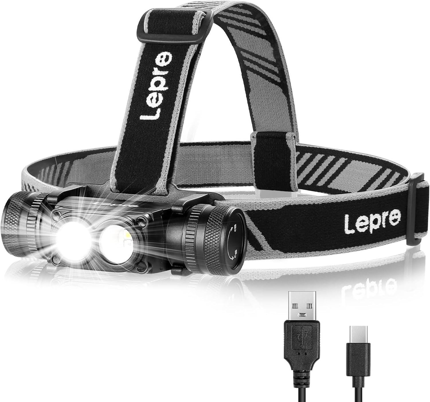 Lepro Lampe Frontale Rechargeable, 1000 LM Super Lumineux, 6 Modes, IP65